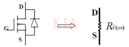 MOSFET正向導通、反向導通等效電路-KIA MOS管